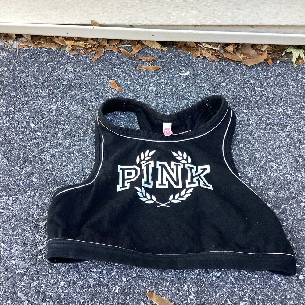 Pink Victoria’s Secret crop top sports bra Sz medium